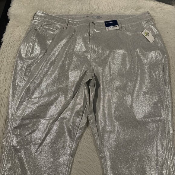 Old Navy womens NWT OG Loose Fit Jeans icicle shimmer 22 stretch - Picture 6 of 14
